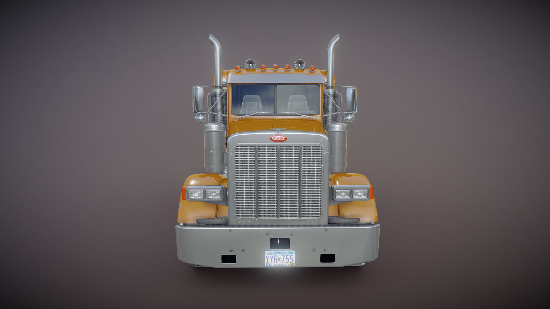 Peterbilt 379 custom cab truck Low-poly 3D model_25