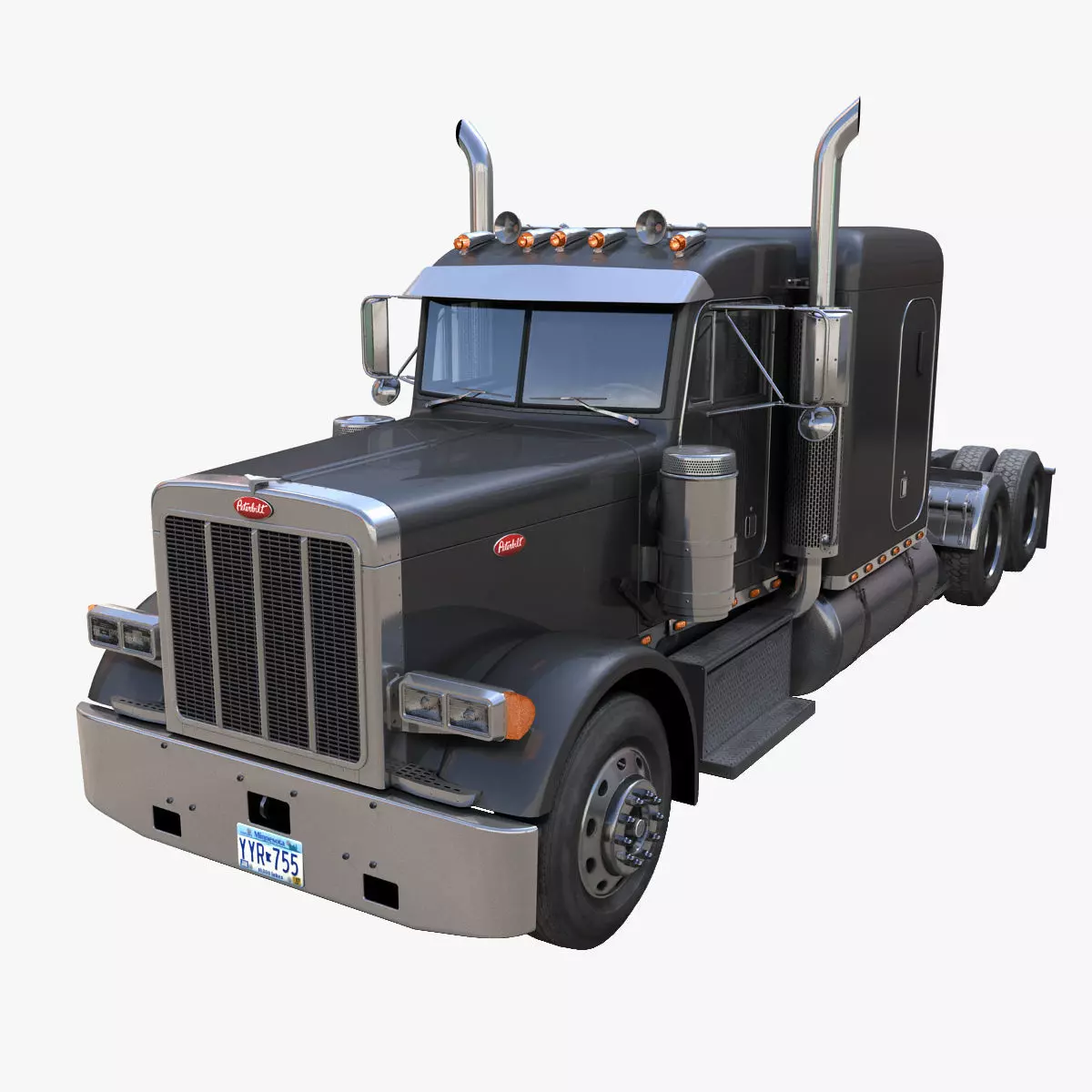 Peterbilt 379 custom cab truck Low-poly 3D model_0