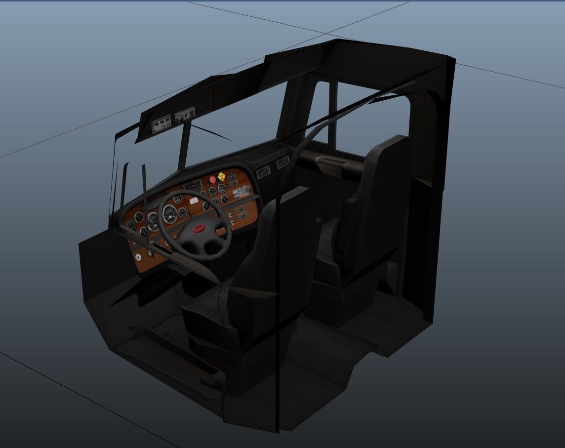 Peterbilt 379 custom cab truck Low-poly 3D model_41