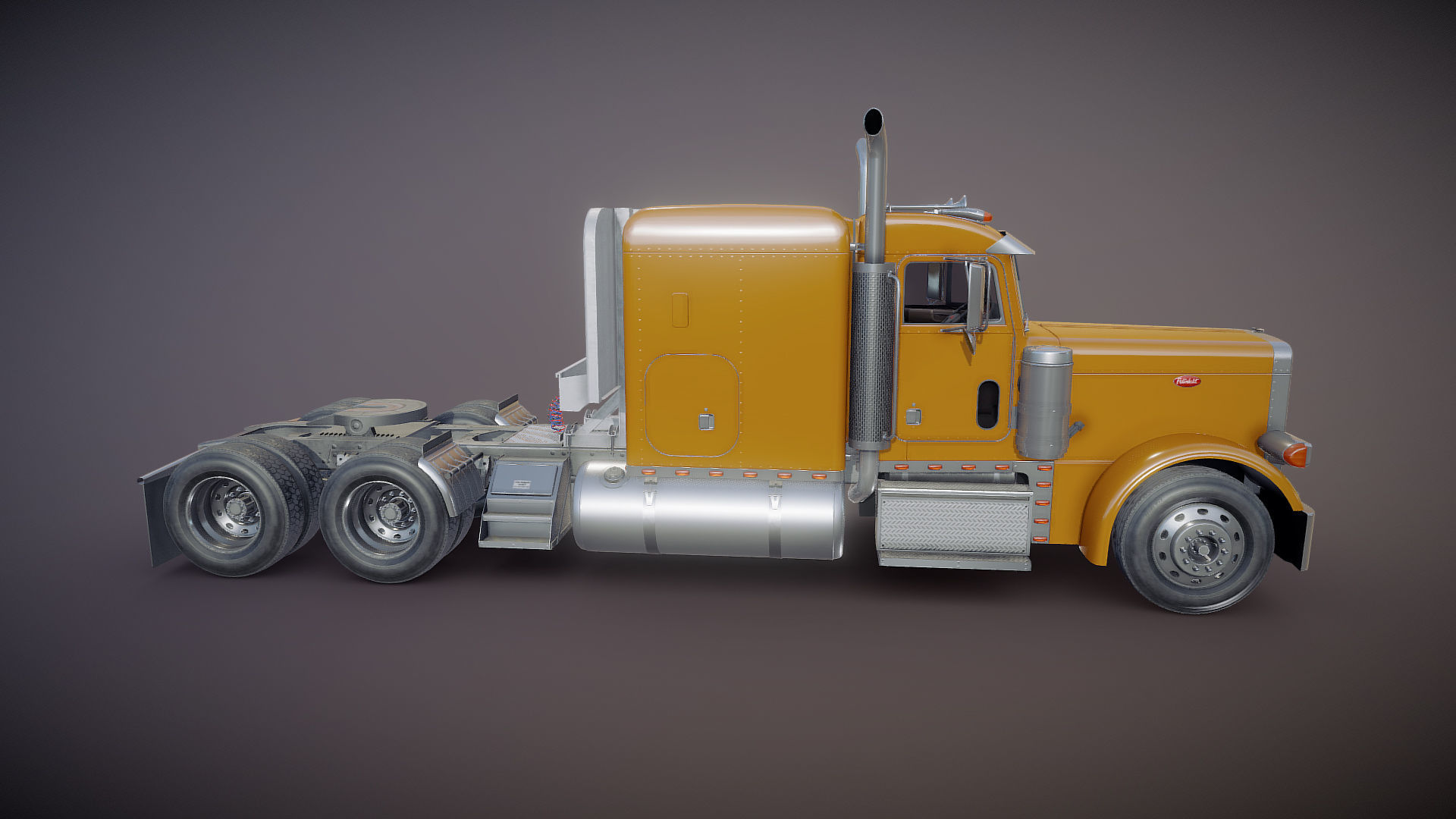 Peterbilt 379 custom cab truck Low-poly 3D model_20