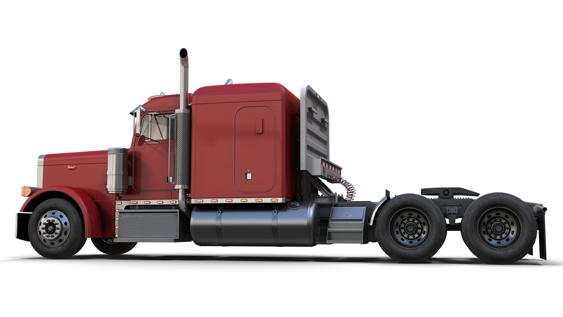 Peterbilt 379 custom cab truck Low-poly 3D model_6