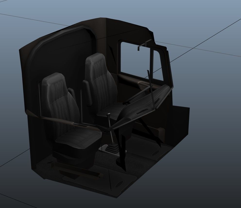 Peterbilt 379 custom cab truck Low-poly 3D model_42