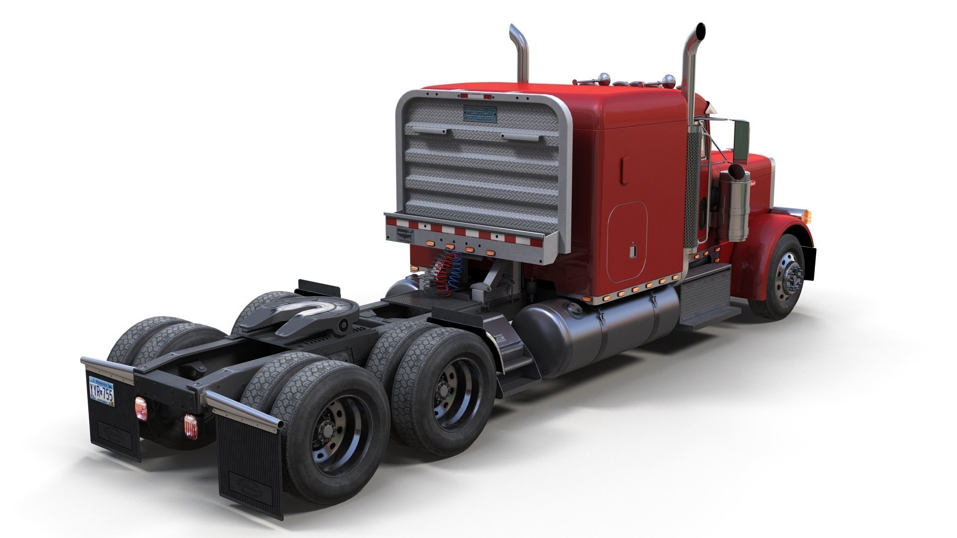 Peterbilt 379 custom cab truck Low-poly 3D model_2