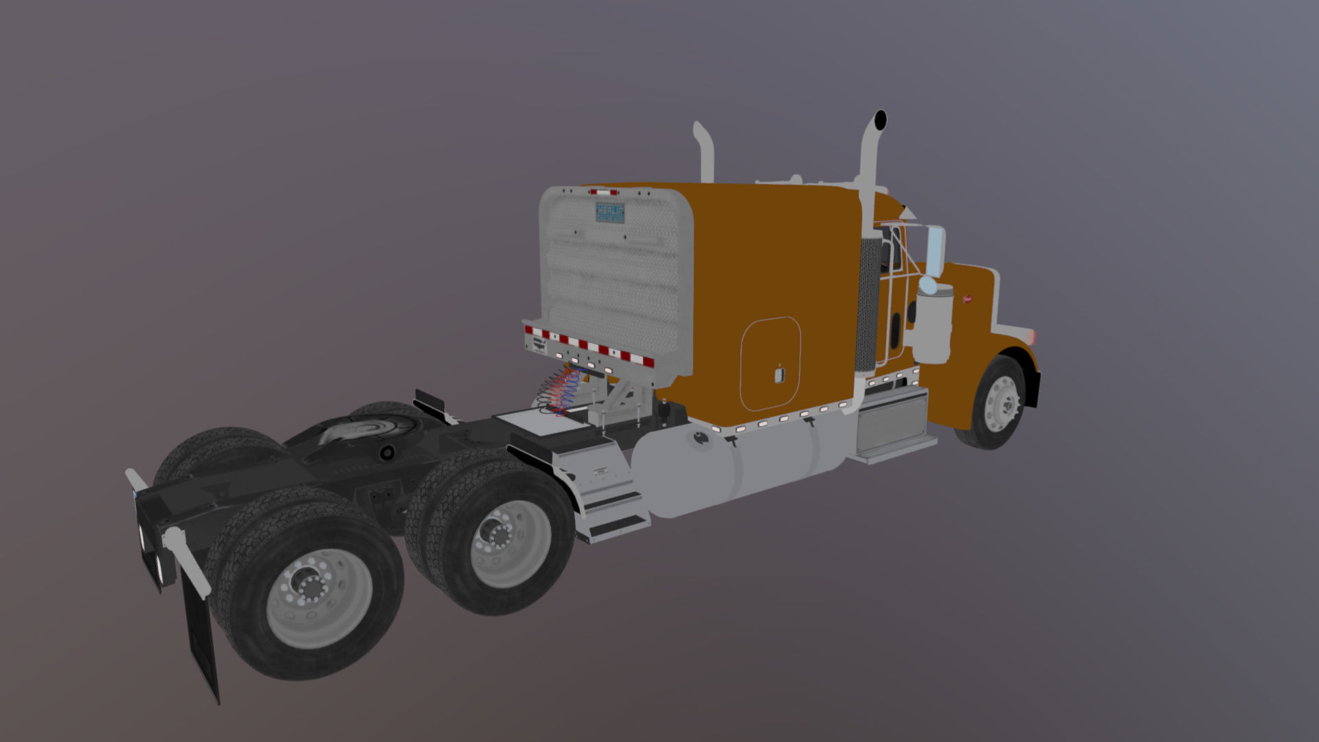 Peterbilt 379 custom cab truck Low-poly 3D model_36