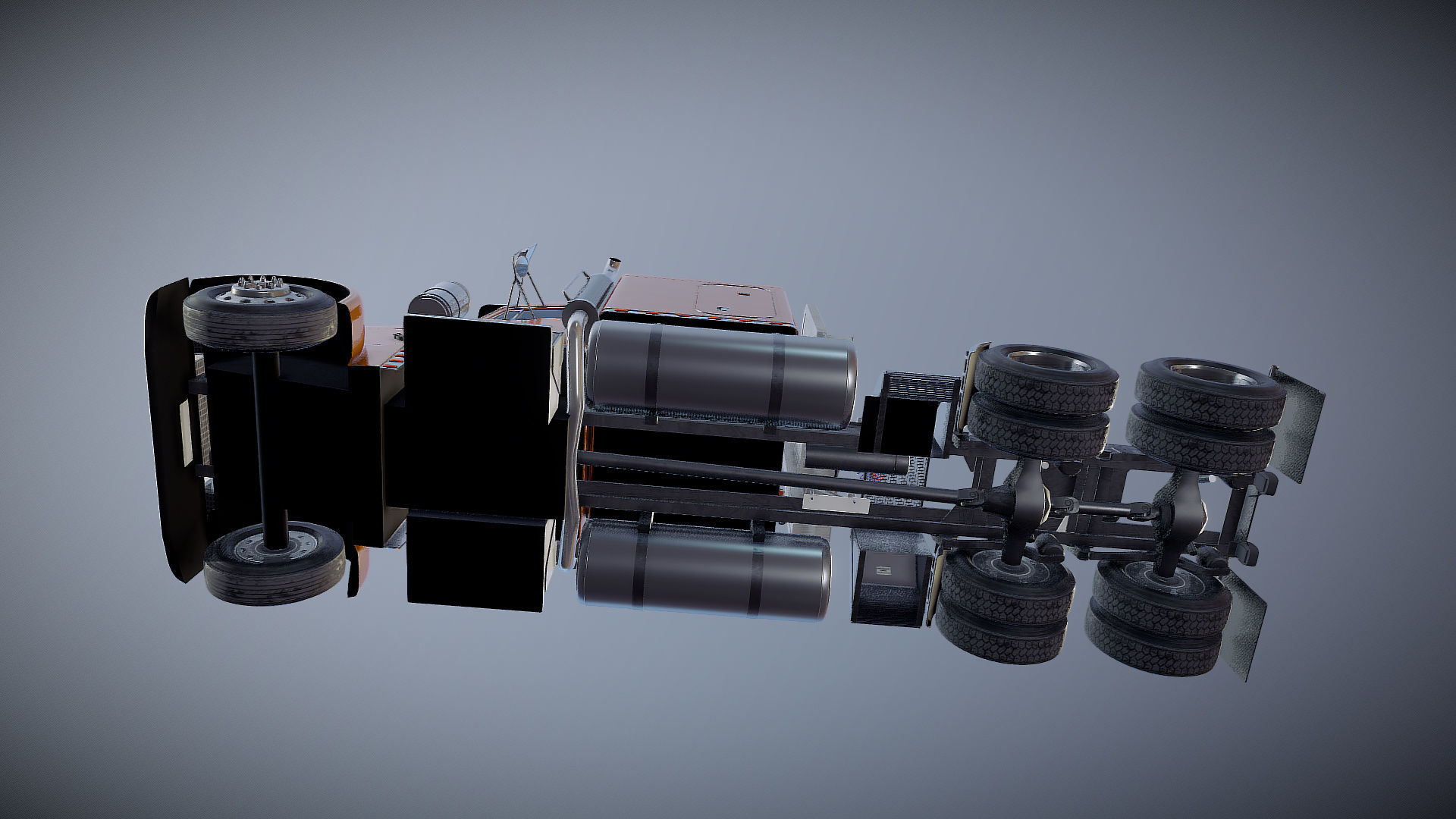 Peterbilt 379 custom cab truck Low-poly 3D model_24