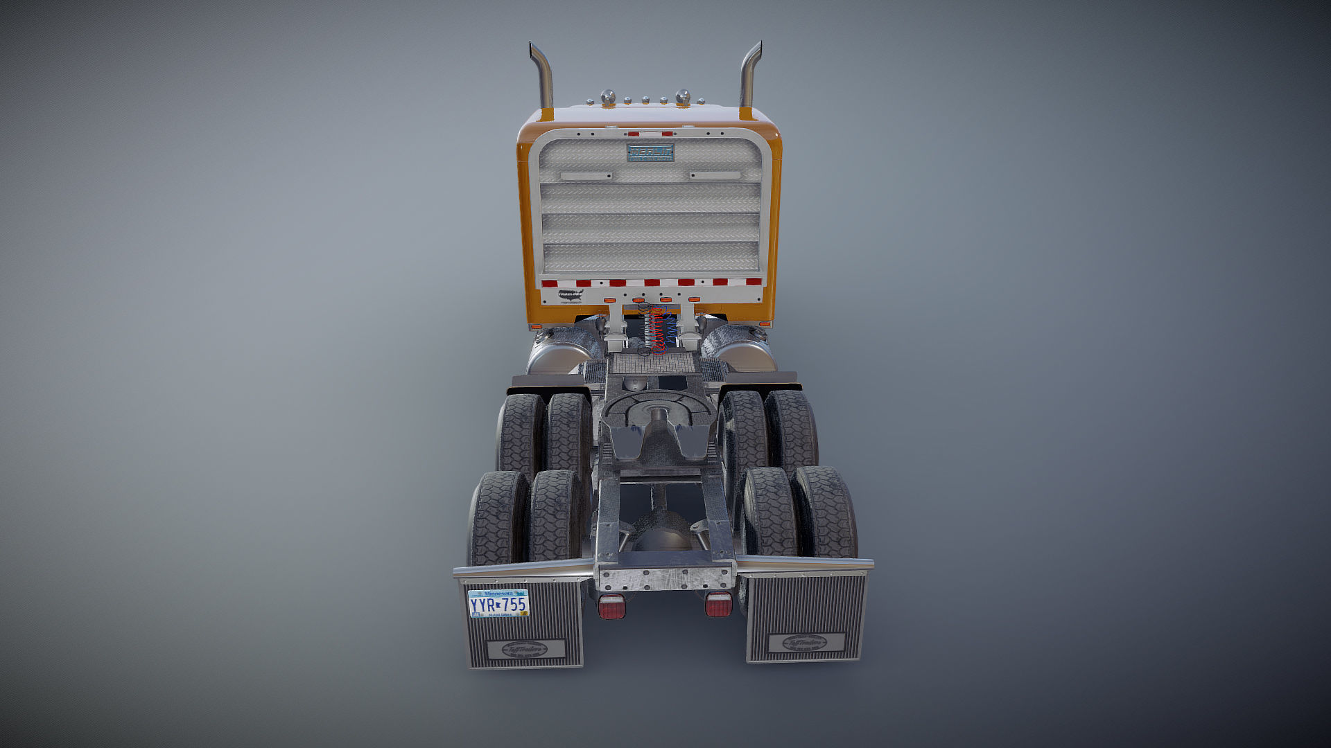 Peterbilt 379 custom cab truck Low-poly 3D model_26