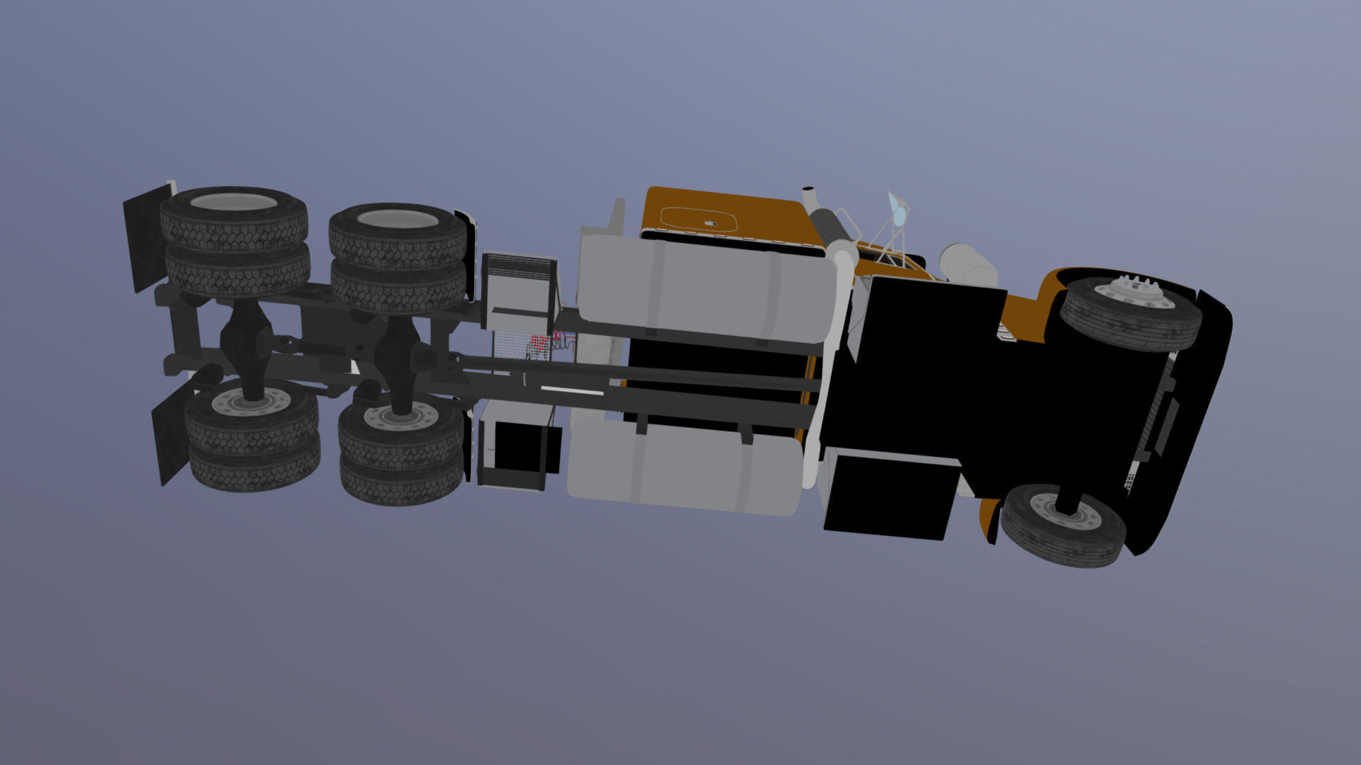 Peterbilt 379 custom cab truck Low-poly 3D model_37