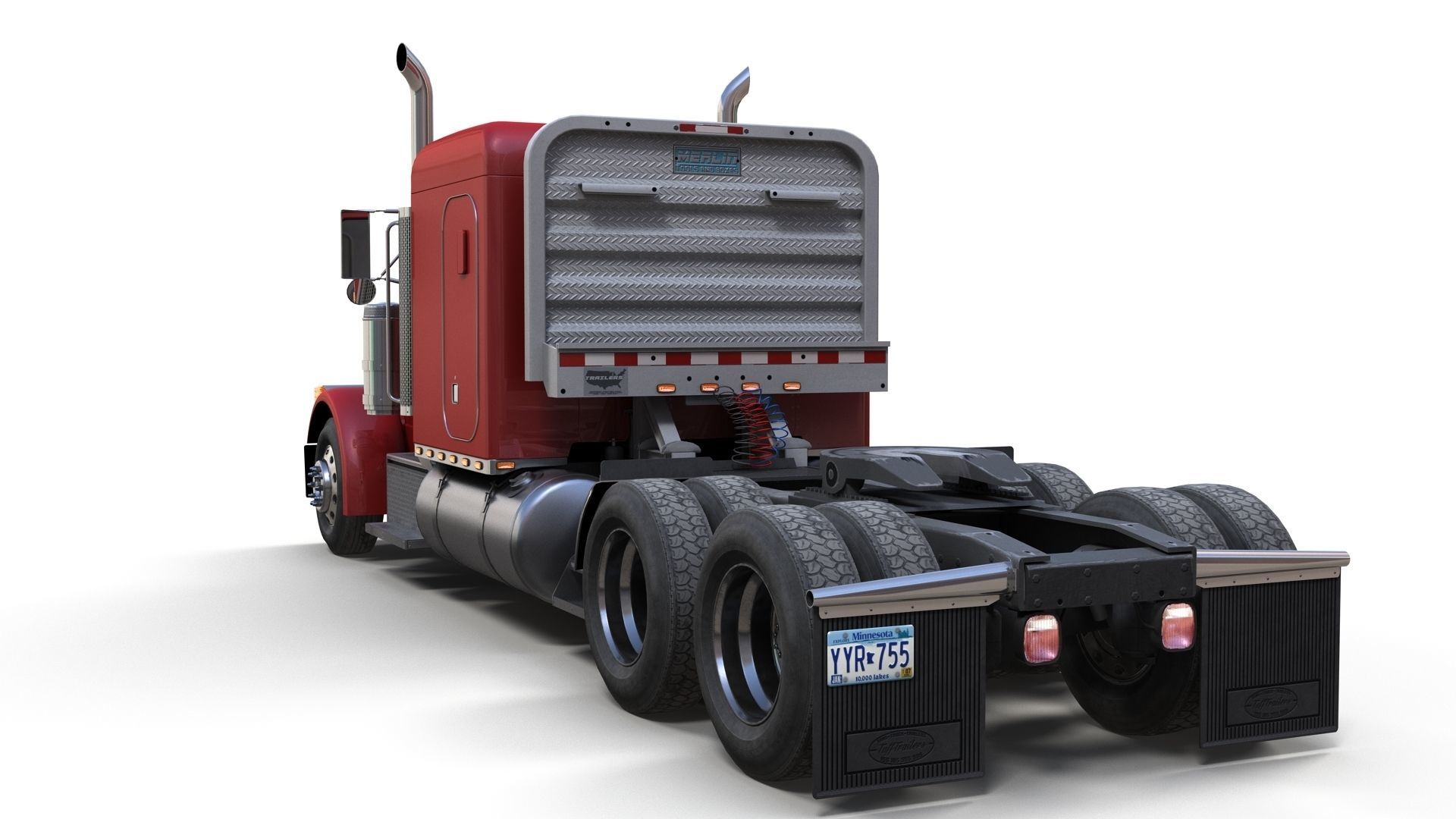 Peterbilt 379 custom cab truck Low-poly 3D model_4