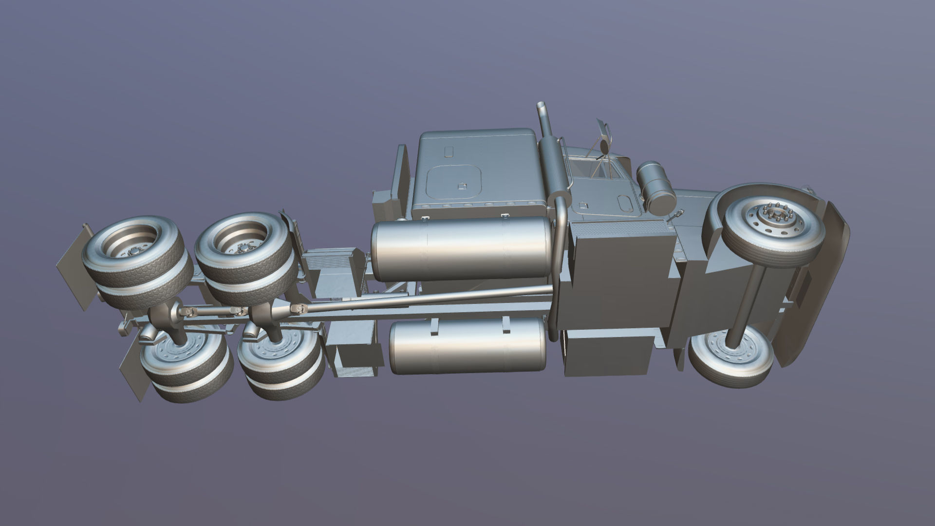 Peterbilt 379 custom cab truck Low-poly 3D model_33