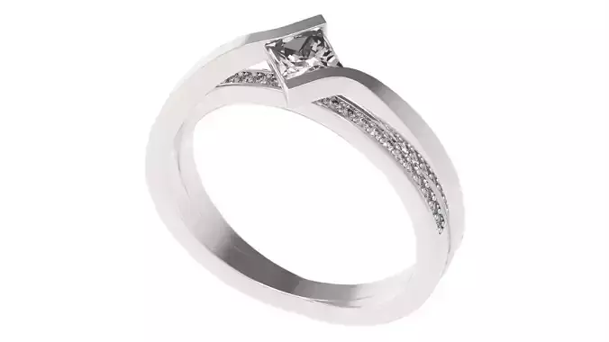 Princess  Diamond Bridge Engagement Ring All Size