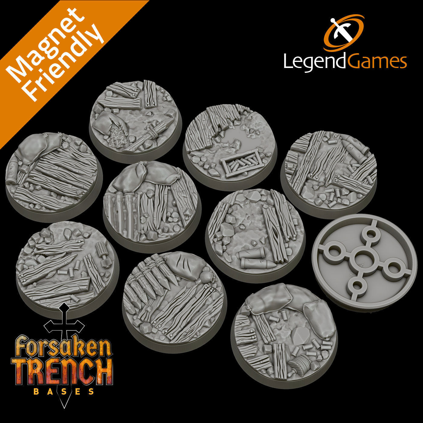 LegendGames 32mm Round Base Collection 3D print model_16
