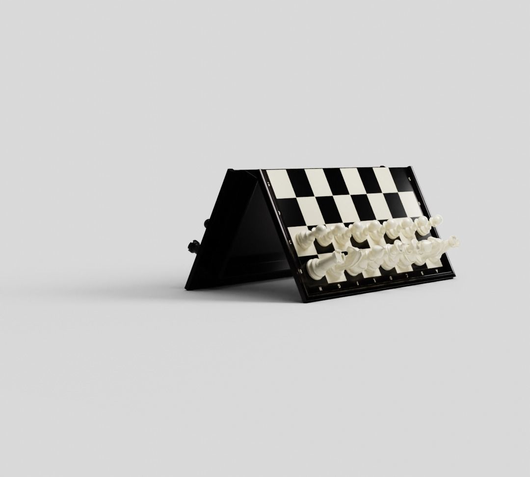 Rigged Chess Board with Complete Chess Pieces 3D model_15