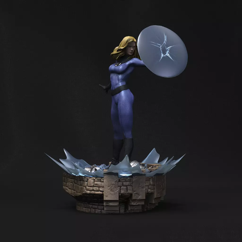 Invisible Woman Statues 3D Model Ready to Print STL 3D print model