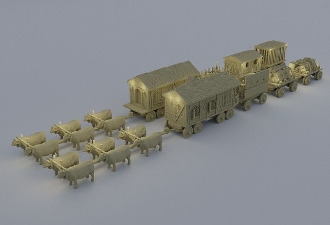 Convoy of Settlers Tabletop Terrain 28 mm 3D print model