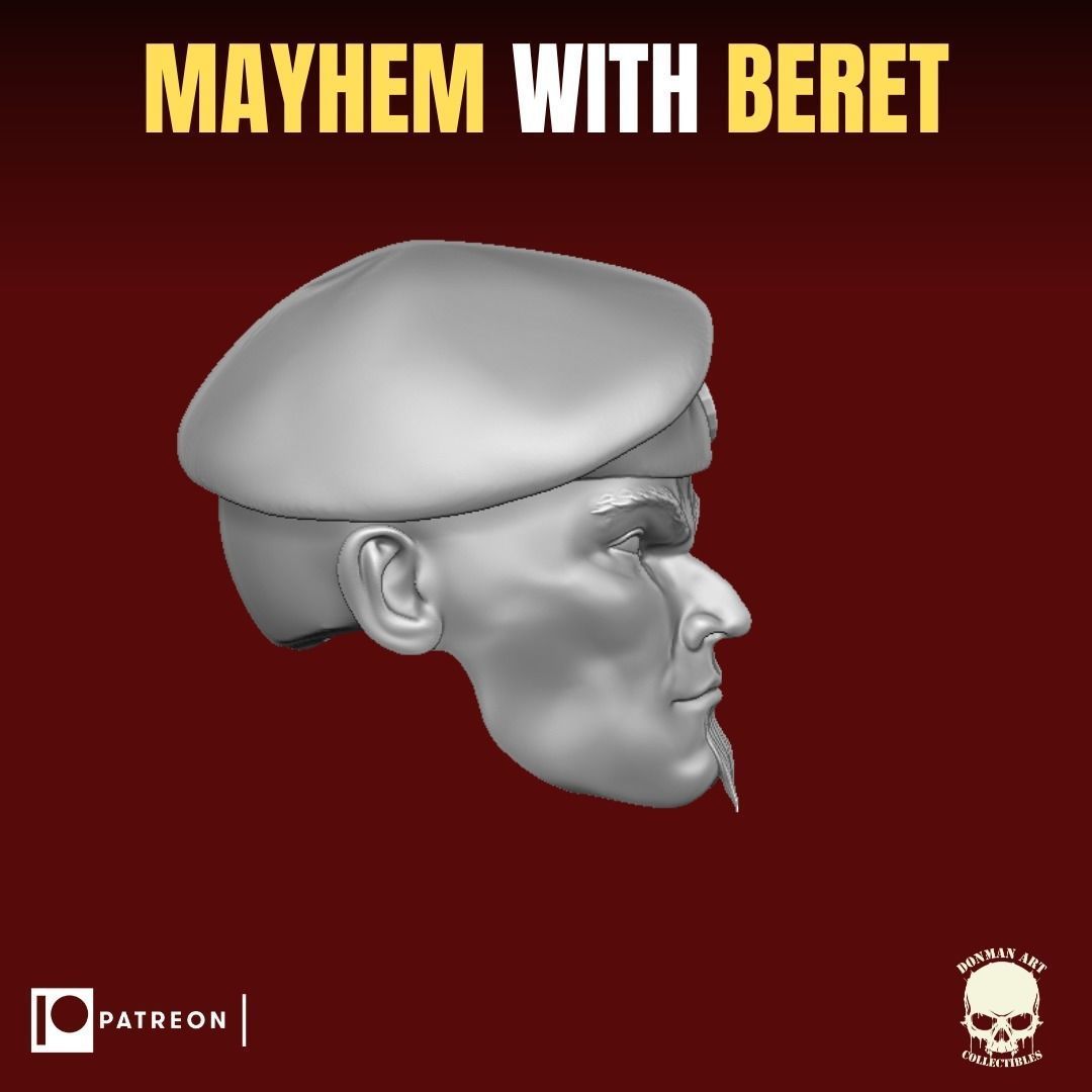 Mayhem with beret head for action figures 3D print model_8