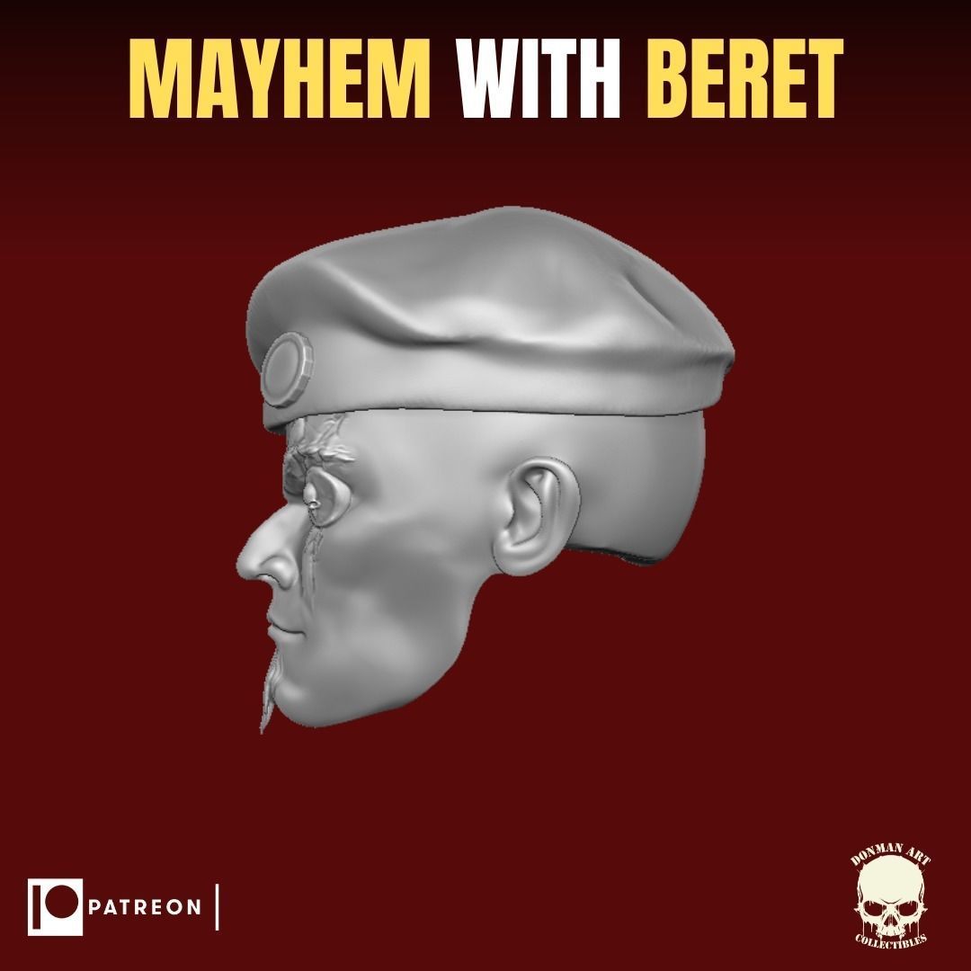 Mayhem with beret head for action figures 3D print model_16