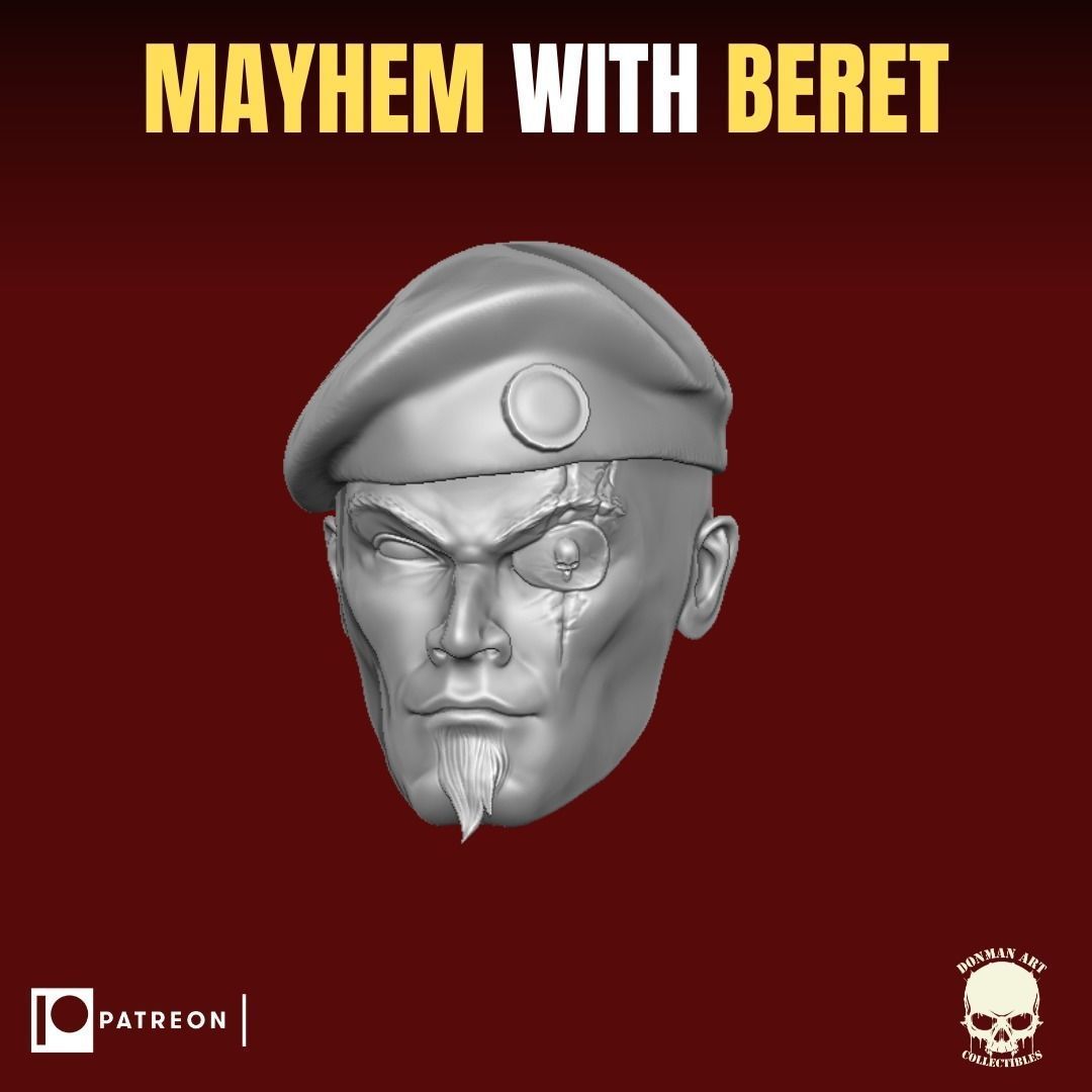 Mayhem with beret head for action figures 3D print model_3