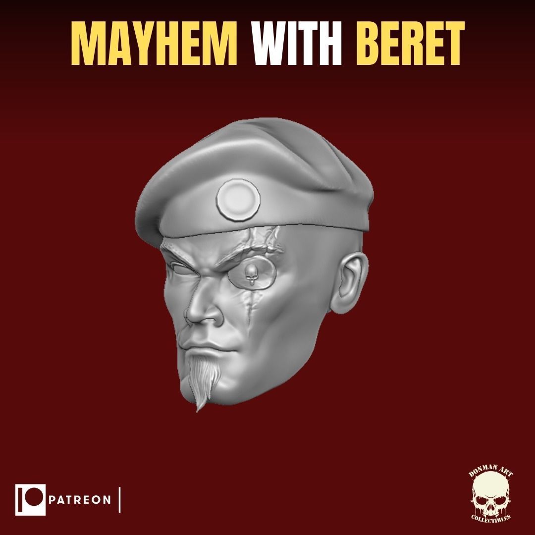 Mayhem with beret head for action figures 3D print model_4