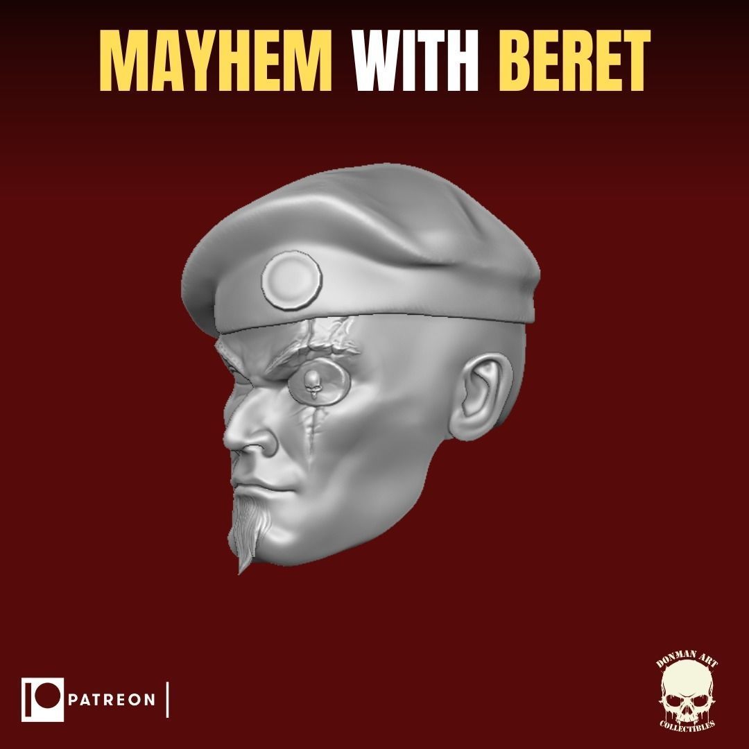 Mayhem with beret head for action figures 3D print model_14