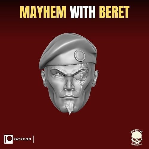 Mayhem with beret head for action figures 3D print model