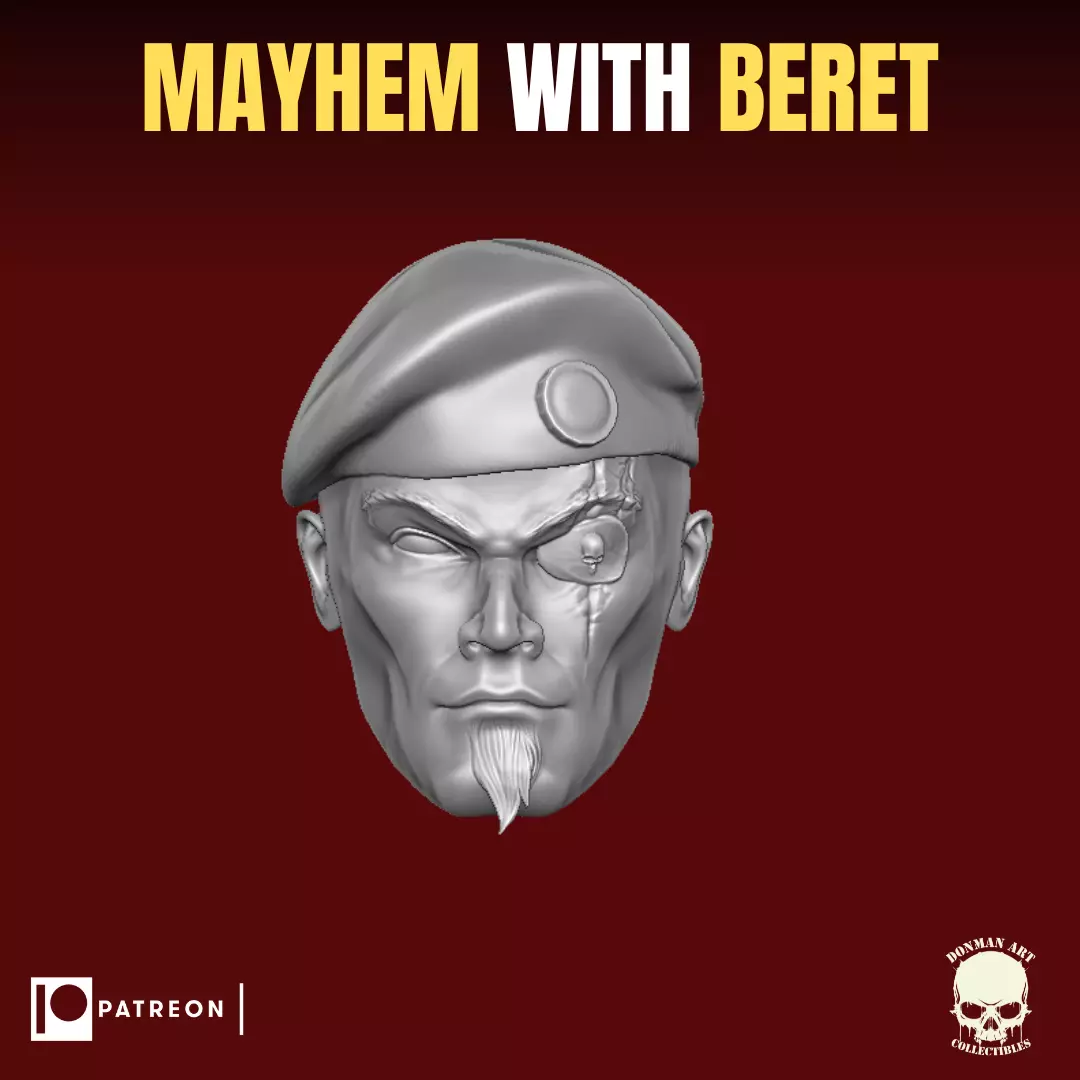 Mayhem with beret head for action figures 3D print model_0