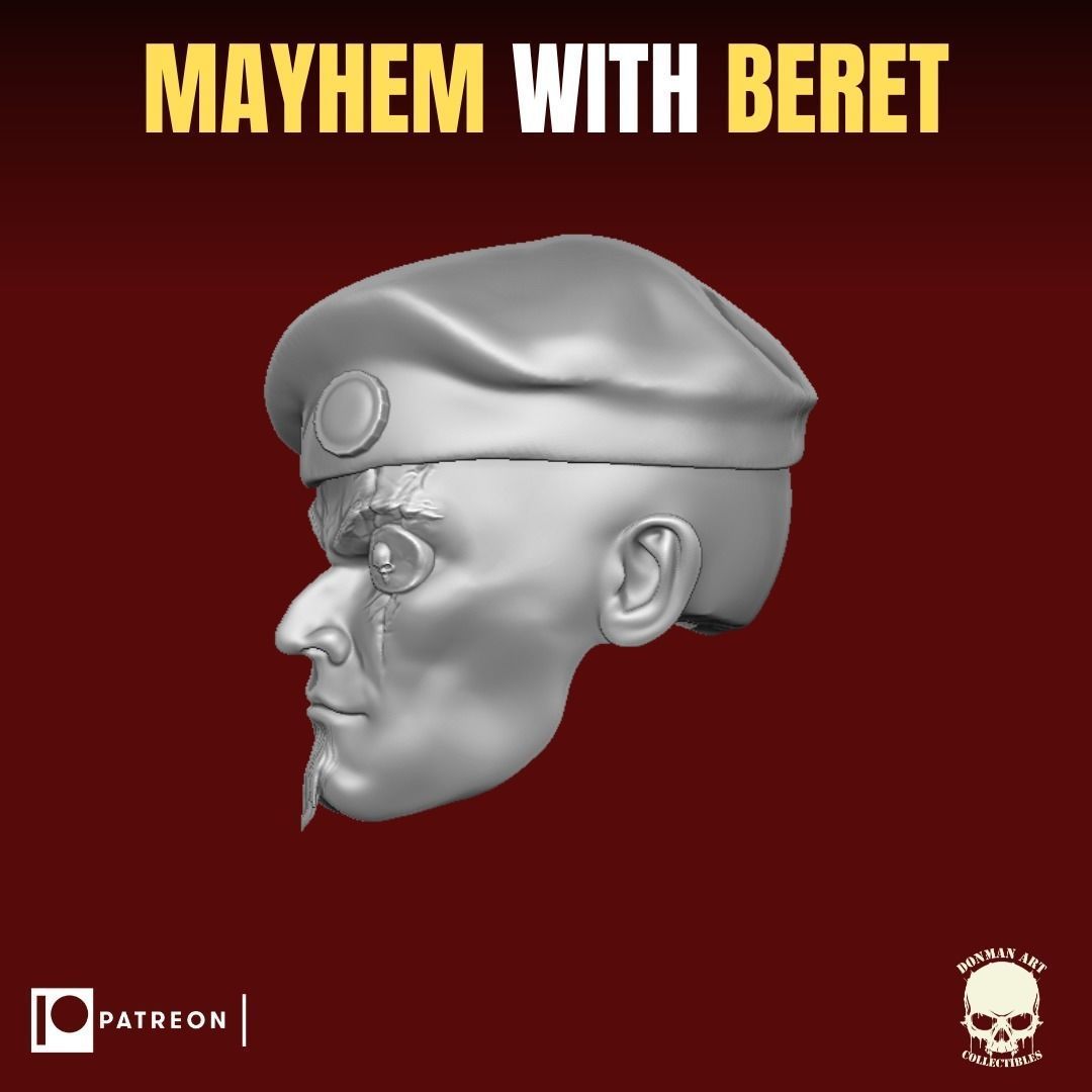 Mayhem with beret head for action figures 3D print model_5