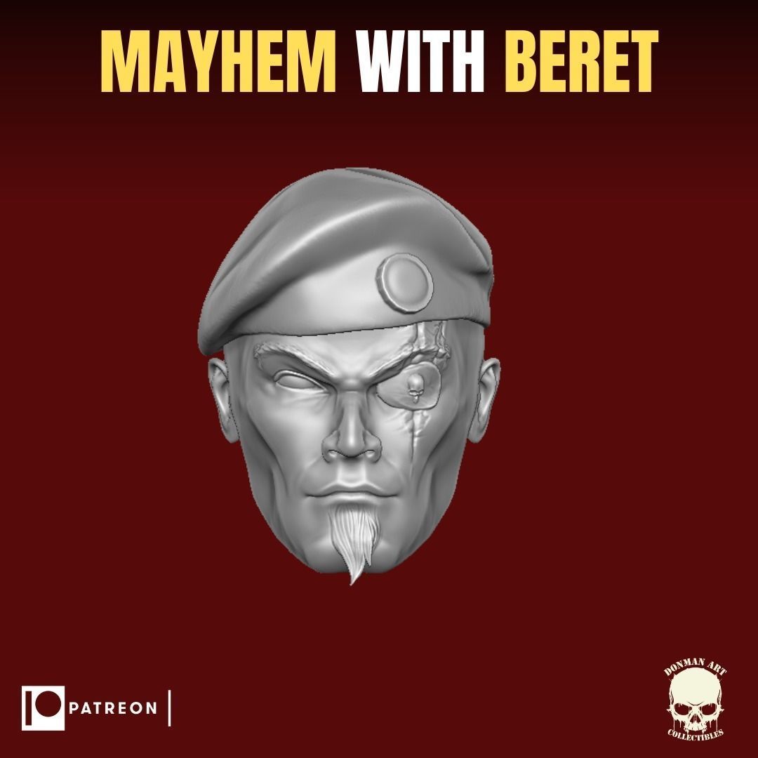 Mayhem with beret head for action figures 3D print model_10