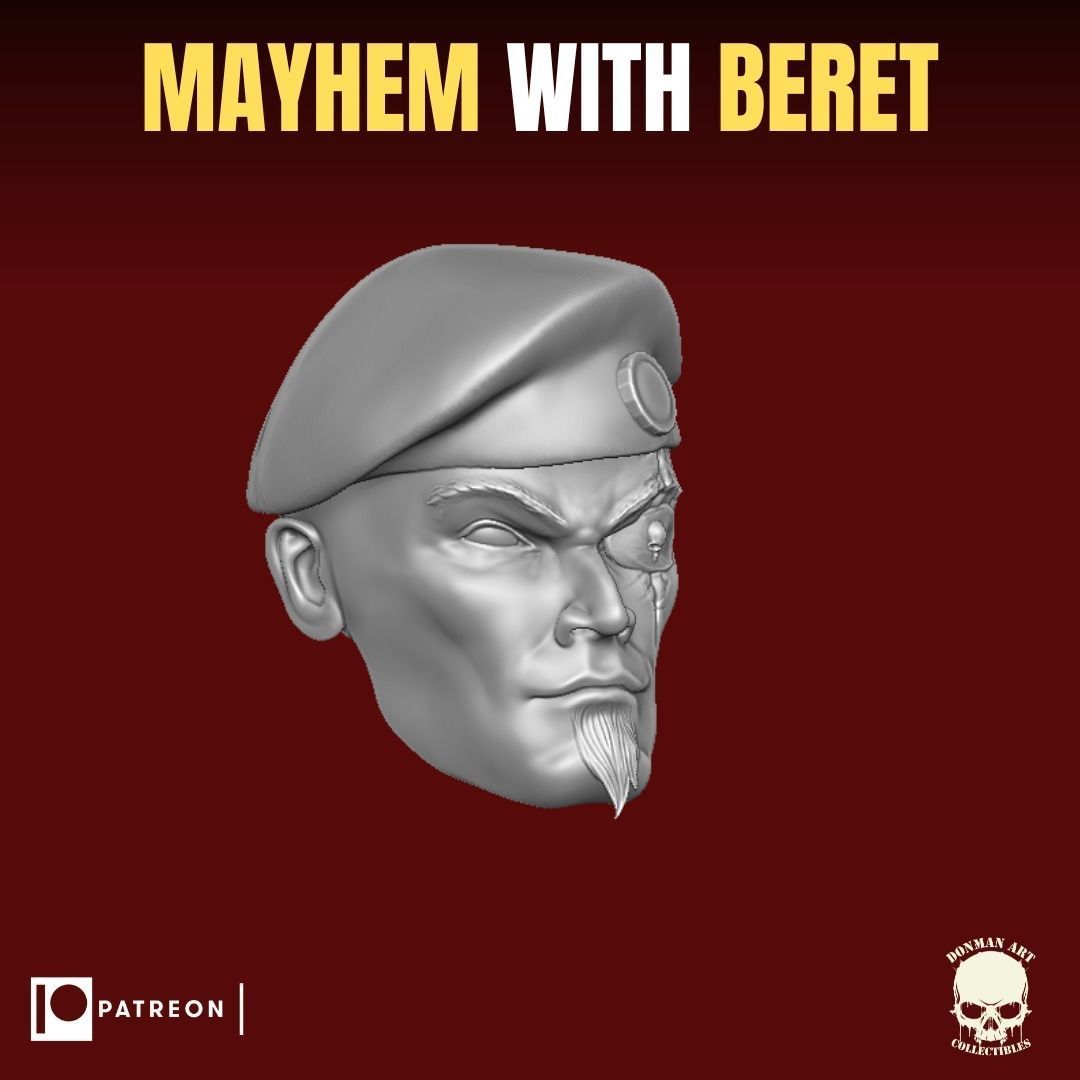 Mayhem with beret head for action figures 3D print model_17