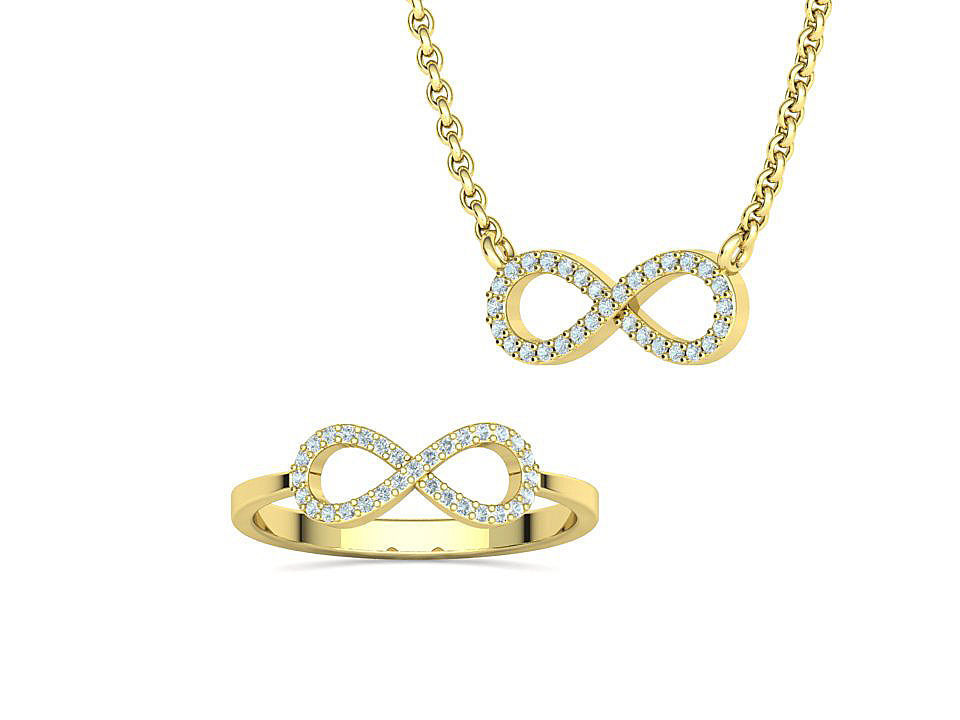 Infinity Jewelry Set Necklace and Ring 3dmodels 3D Model Collection_50