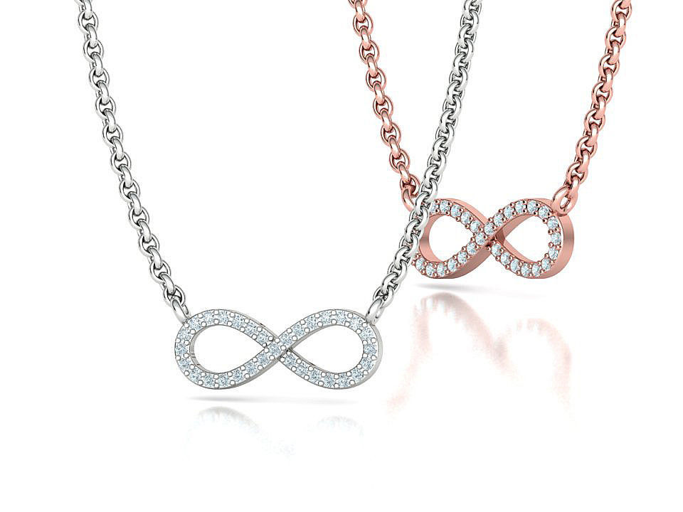 Infinity Jewelry Set Necklace and Ring 3dmodels 3D Model Collection_5