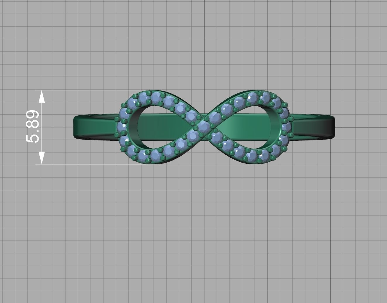 Infinity Jewelry Set Necklace and Ring 3dmodels 3D Model Collection_37