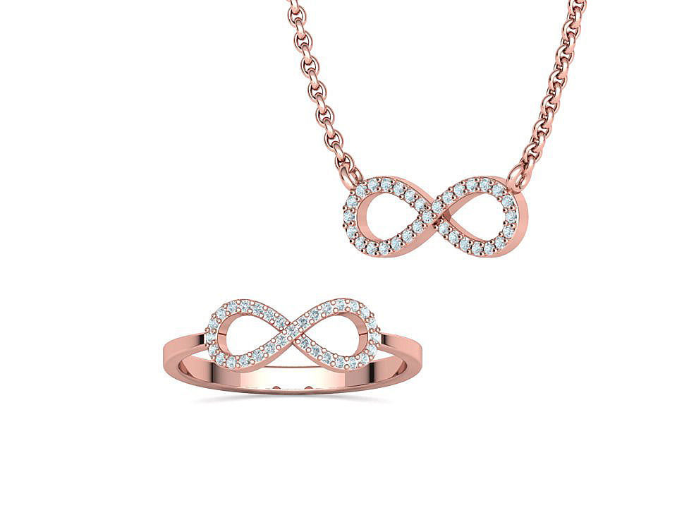 Infinity Jewelry Set Necklace and Ring 3dmodels 3D Model Collection_52