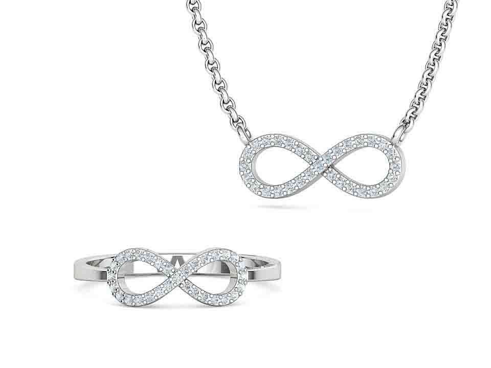 Infinity Jewelry Set Necklace and Ring 3dmodels 3D Model Collection_2