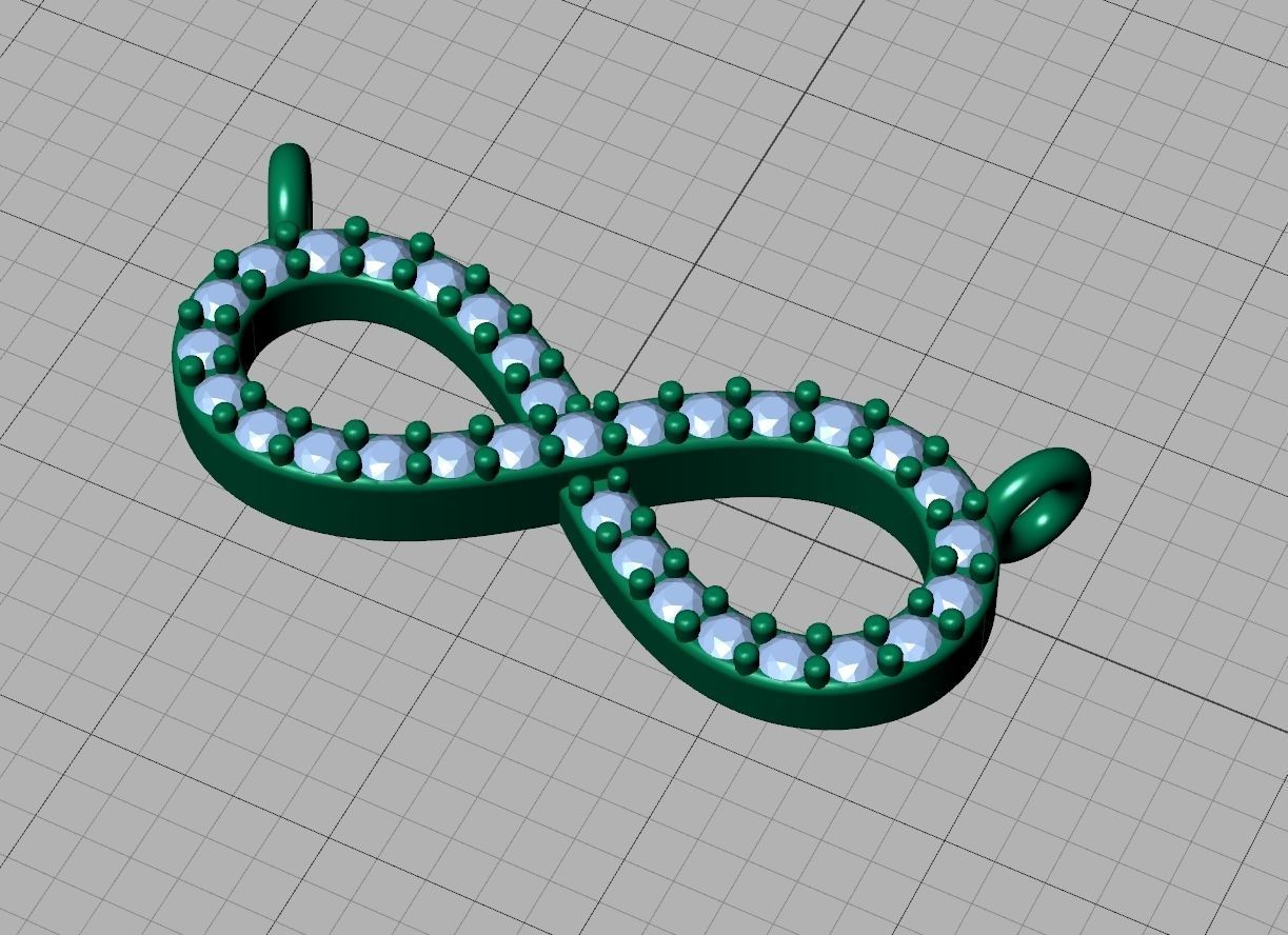 Infinity Jewelry Set Necklace and Ring 3dmodels 3D Model Collection_16