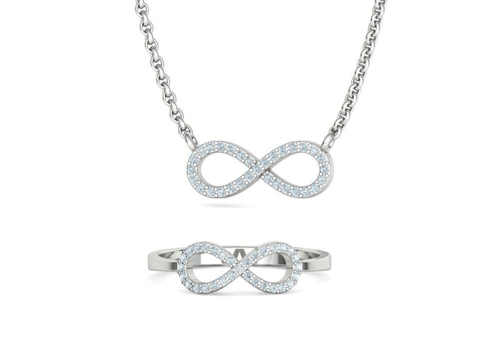 Infinity Jewelry Set Necklace and Ring 3dmodels 3D Model Collection_49