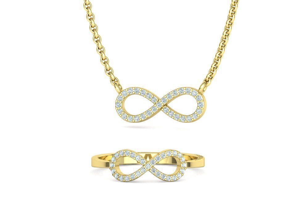 Infinity Jewelry Set Necklace and Ring 3dmodels 3D Model Collection_47