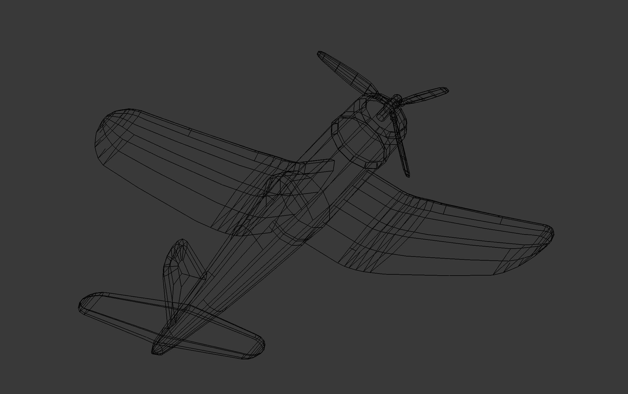 F4U CORSAIR Low Poly Low-poly 3D model_4