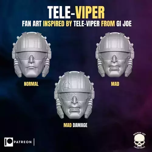 Tele Viper fan Art head sculpt for actionaction figures