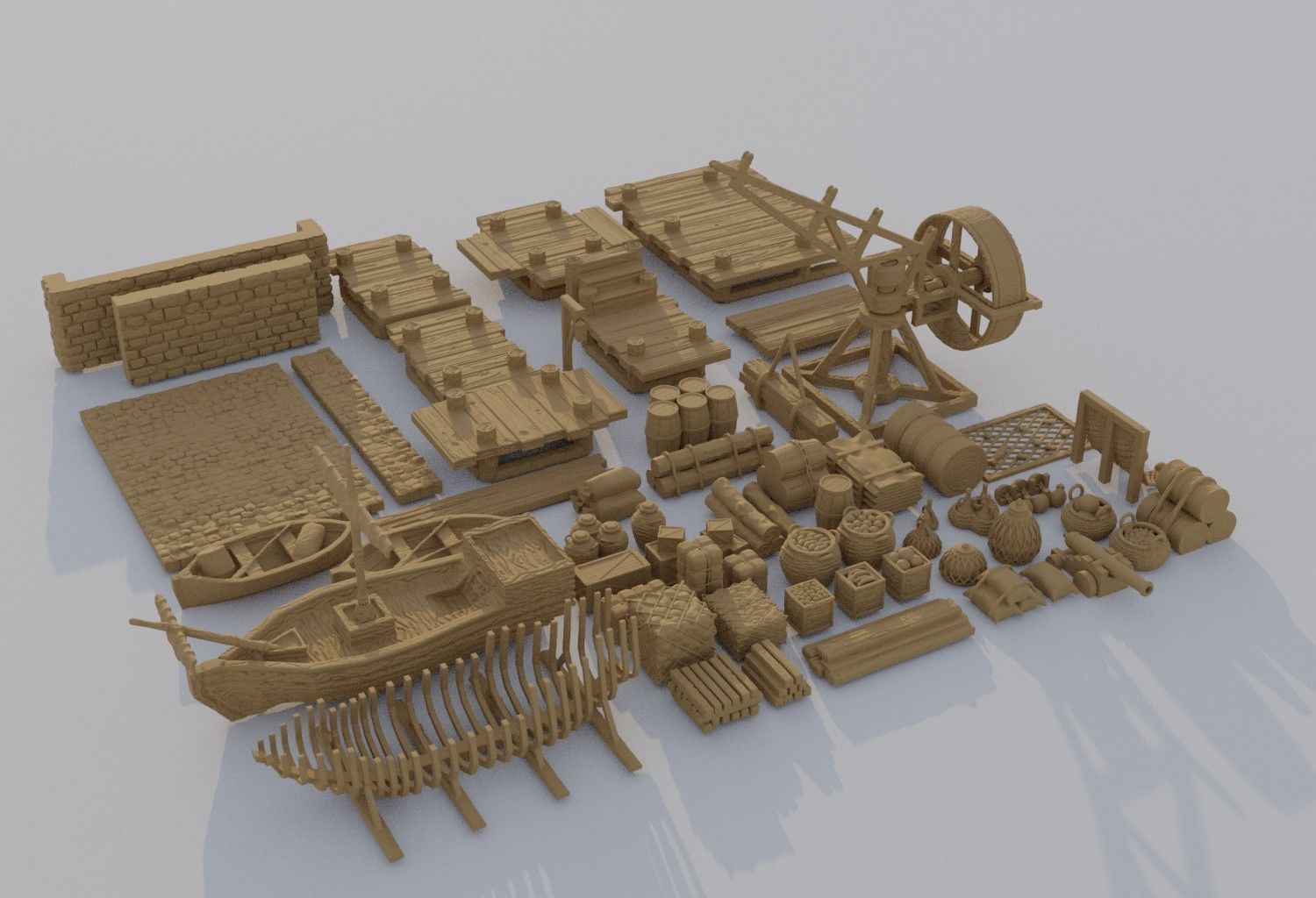 Dockyard Pack  60 scatter model Tabletop Terrain 28 mm 3D print model_1