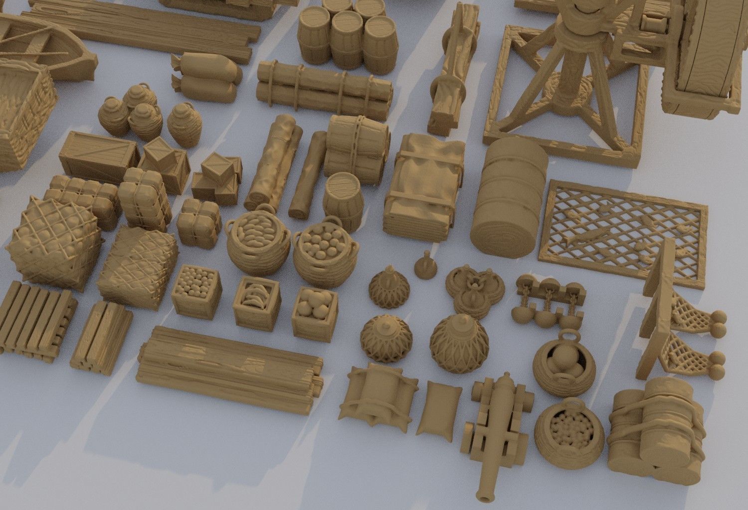 Dockyard Pack  60 scatter model Tabletop Terrain 28 mm 3D print model_4