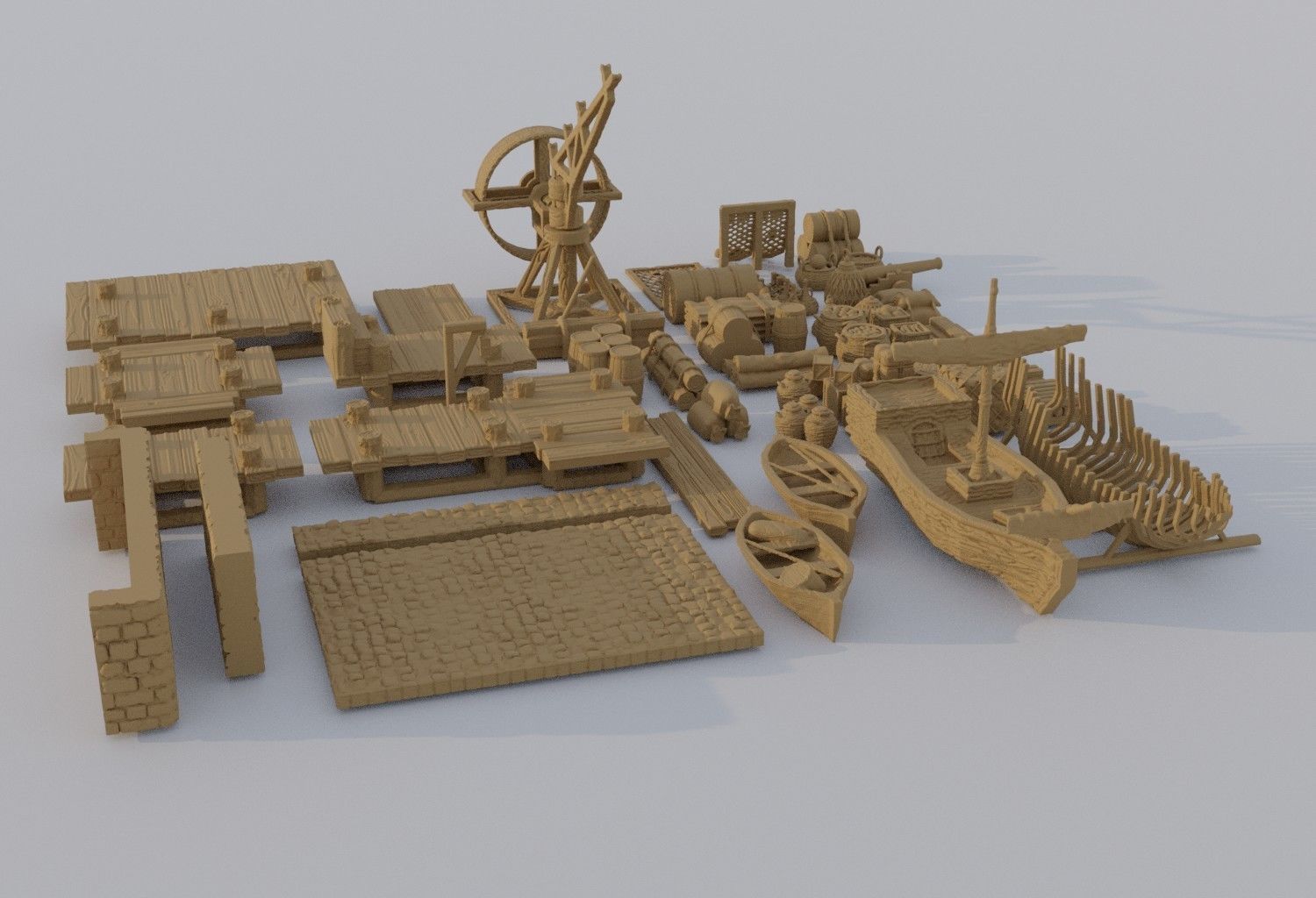 Dockyard Pack  60 scatter model Tabletop Terrain 28 mm 3D print model_5