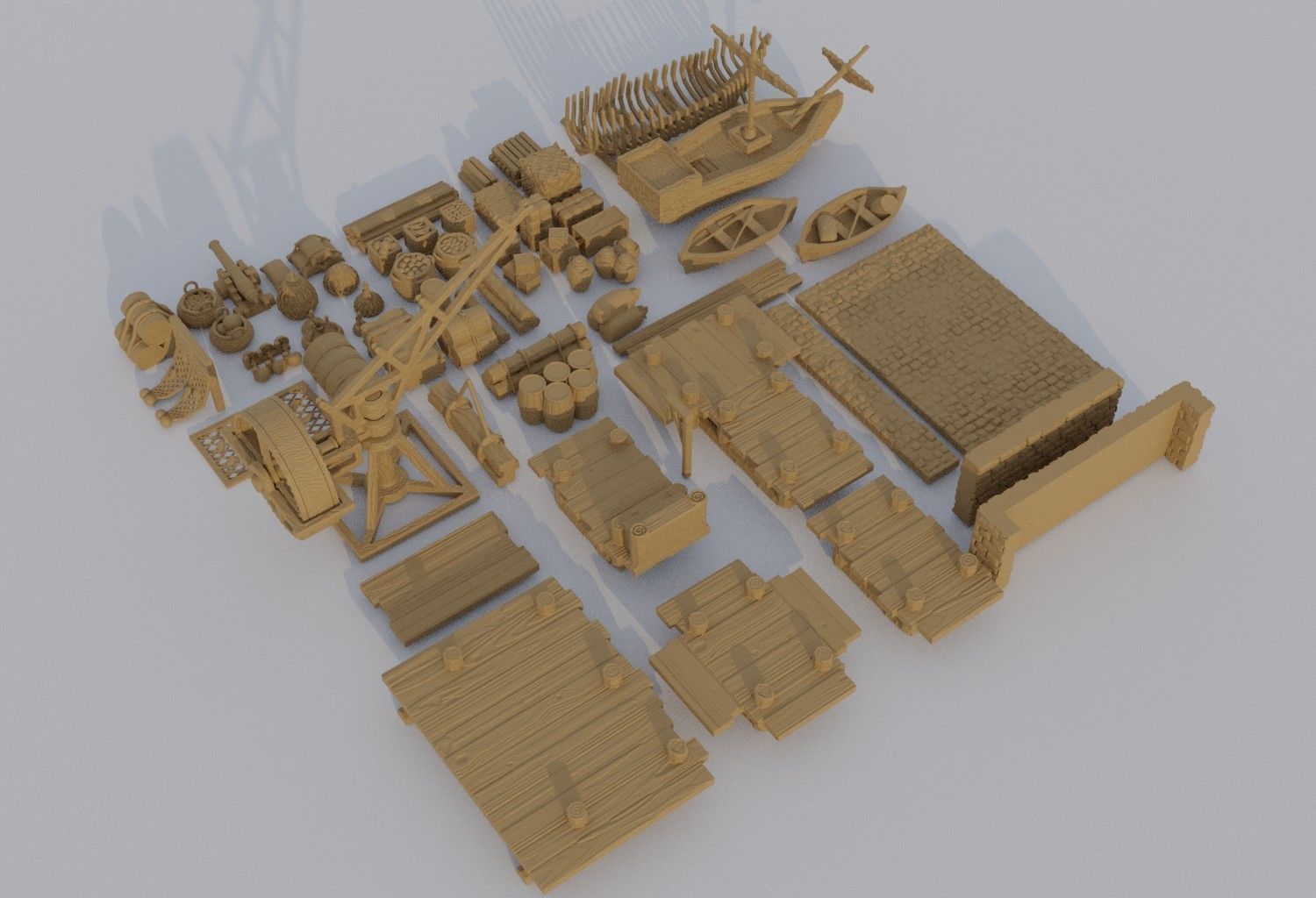 Dockyard Pack  60 scatter model Tabletop Terrain 28 mm 3D print model_3