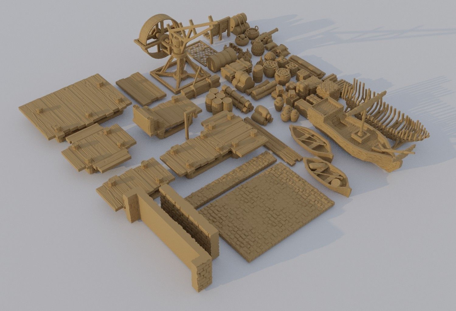 Dockyard Pack  60 scatter model Tabletop Terrain 28 mm 3D print model_2