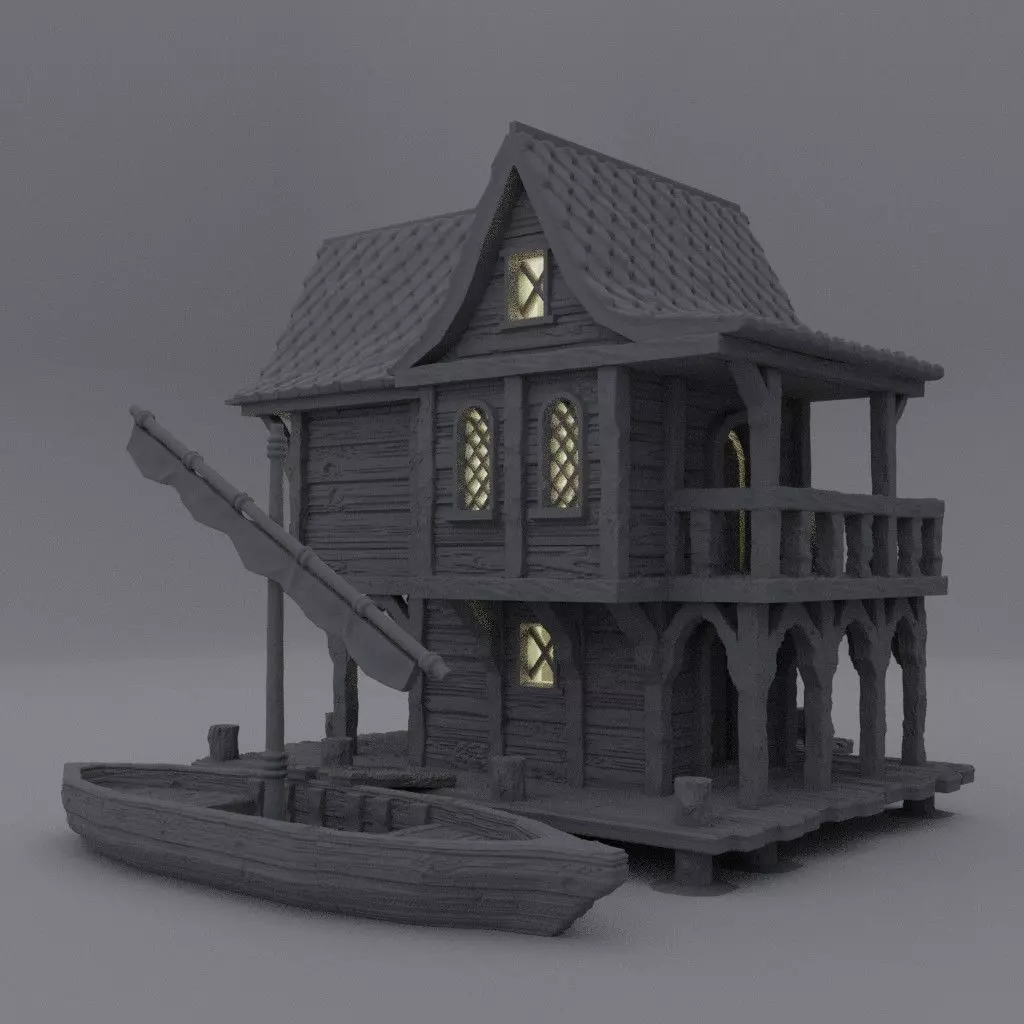 Fisher Sea Lodge Tabletop Terrain 28 mm 3D print model_0