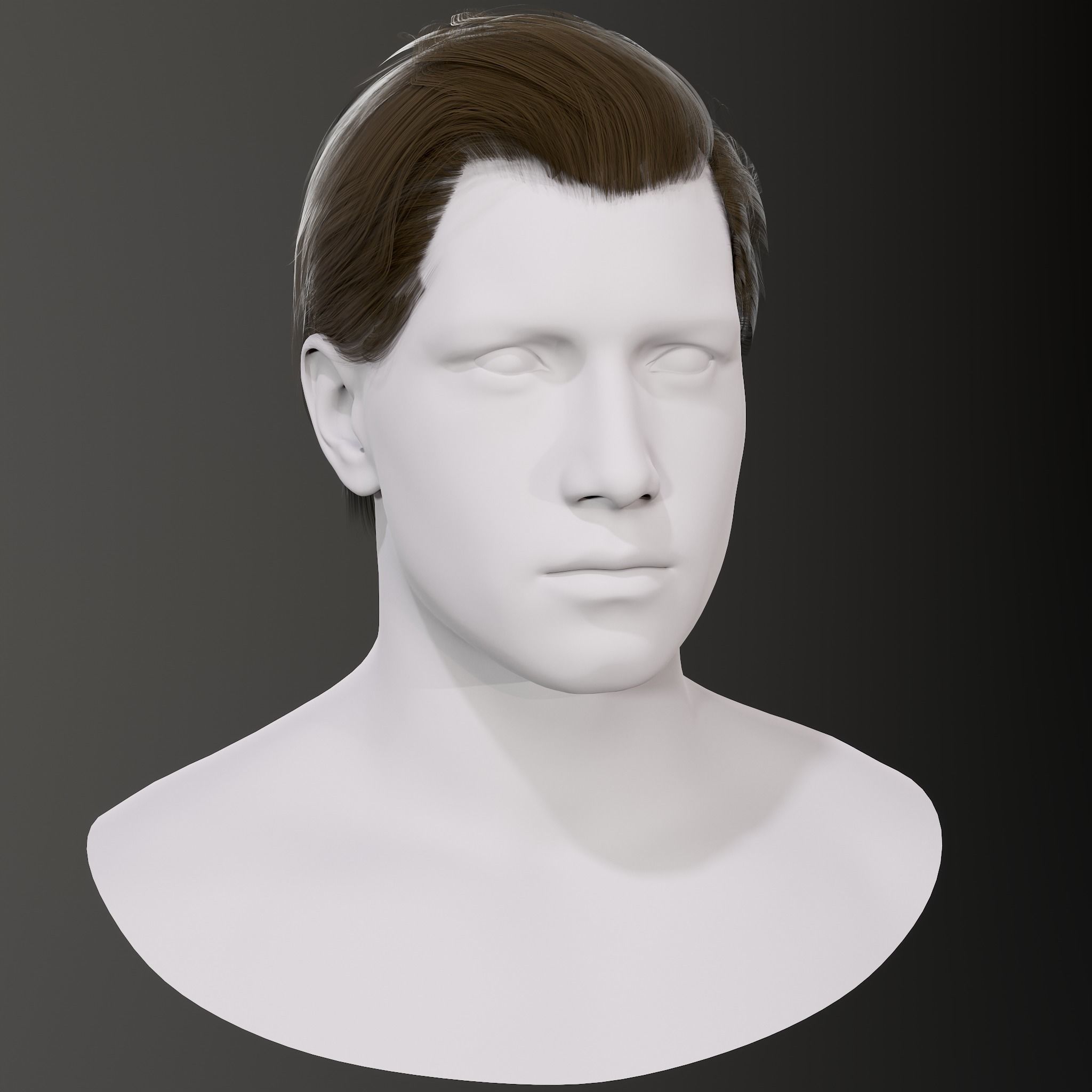 Real Time Hair Low-poly 3D model_4