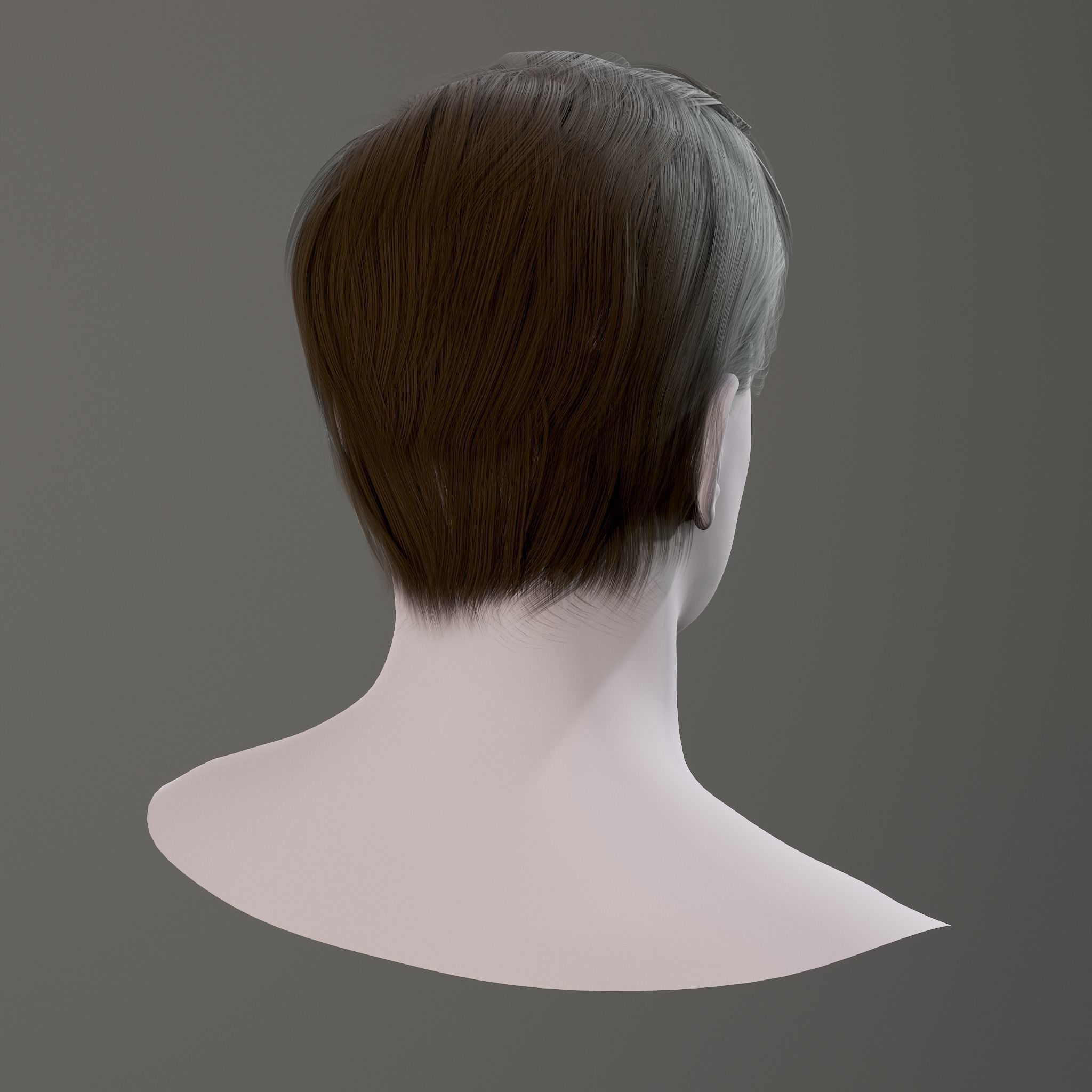 Real Time Hair Low-poly 3D model_3