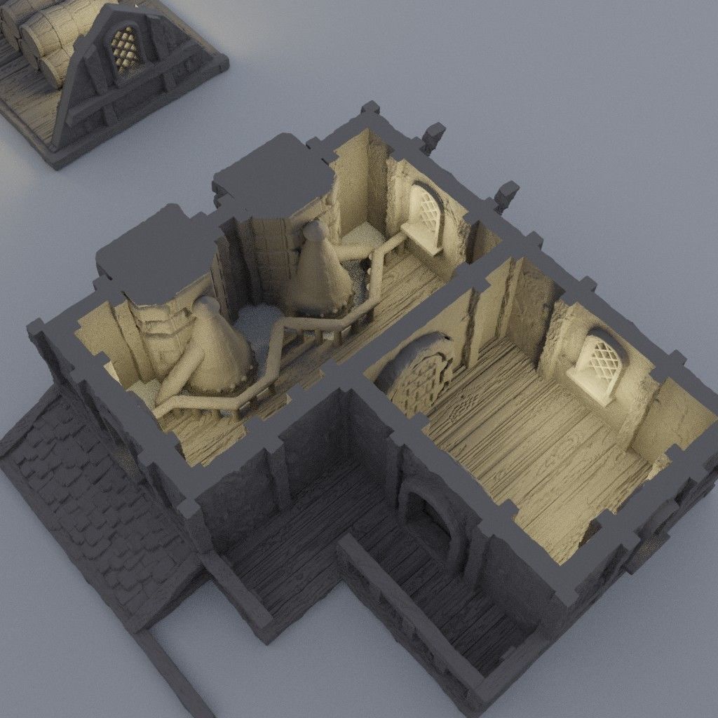 Medieval Distillery Tabletop Terrain 28 mm 3D print model_7