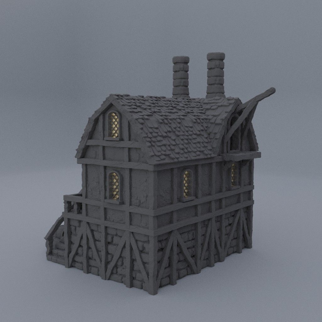 Medieval Distillery Tabletop Terrain 28 mm 3D print model_3