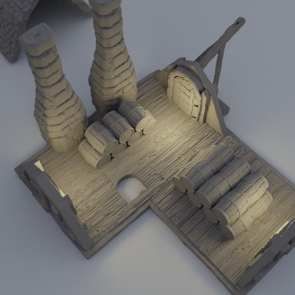 Medieval Distillery Tabletop Terrain 28 mm 3D print model_8