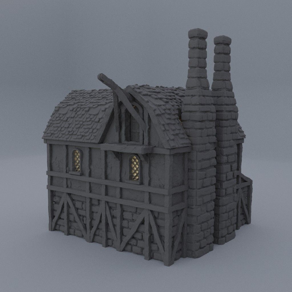 Medieval Distillery Tabletop Terrain 28 mm 3D print model_2